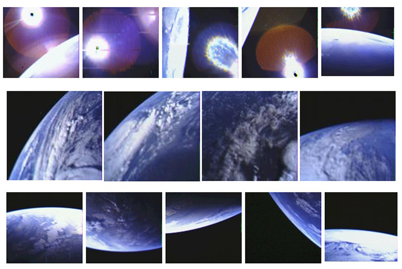 図５　CubeSat の撮影した地球画像の例