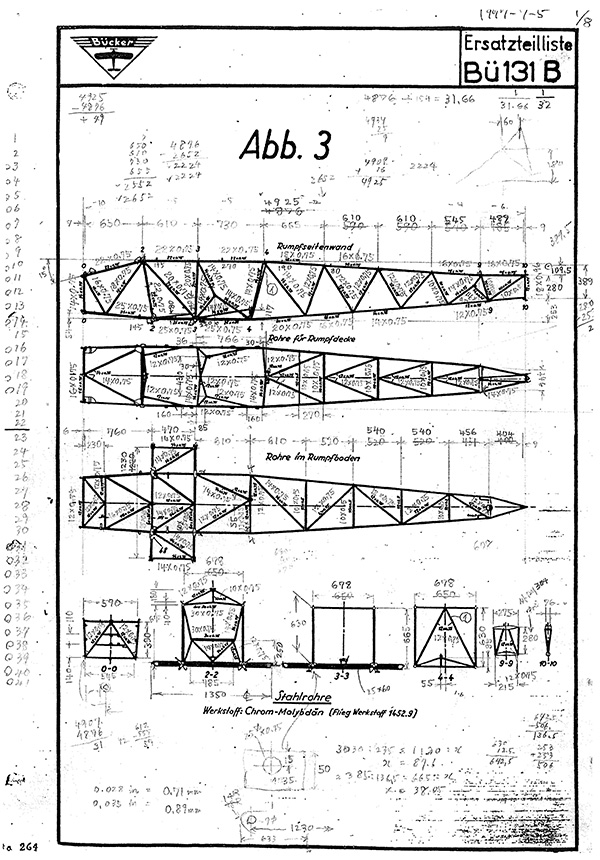 図７：アルレート氏から届いた胴体構造図