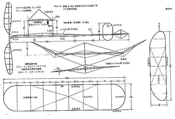 図6 スパンを切り下げ（650㎜）したリッチモンド機（図3参照）