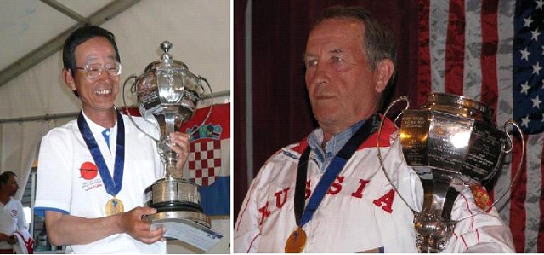 左：2009年チャンピオンの西澤選手、　右：今回のチャンピオンのロシア選手